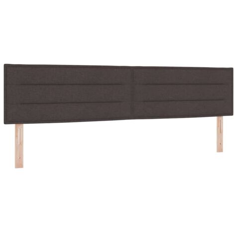 LED Headboard with LED Strip Lights Dark brown 200 cm Fabric vidaXL