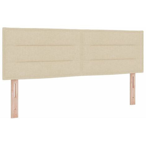 LED Headboard with LED Strip Lights Manual Cream 144 cm Fabric vidaXL