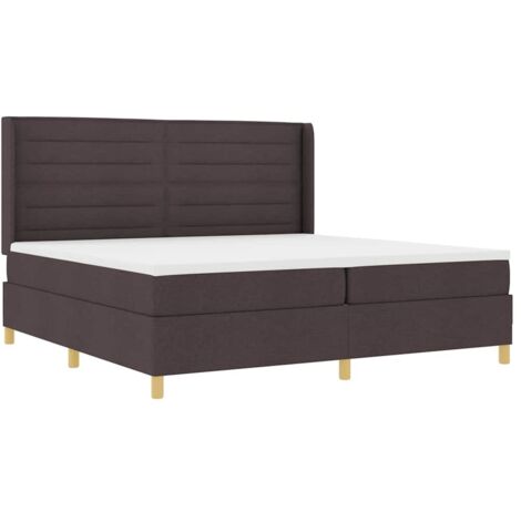 Box Spring Bed with Mattress Brown 200 x 200 cm Fabric vidaXL (1/5)