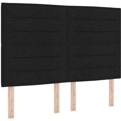 LED Headboard with LED Strip Lights Manual Black 144 cm Fabric vidaXL