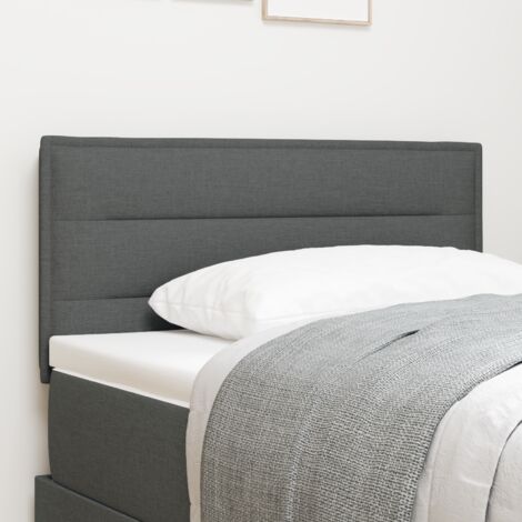 LED Headboard with LED Strip Lights Dark grey 90 cm Fabric vidaXL