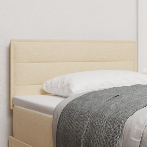 LED Headboard with LED Strip Lights Manual Cream 90 cm Fabric vidaXL