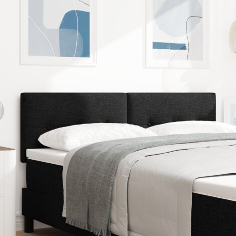 vidaXL LED Headboard Button Tufted Black 80 cm Fabric (1/5)