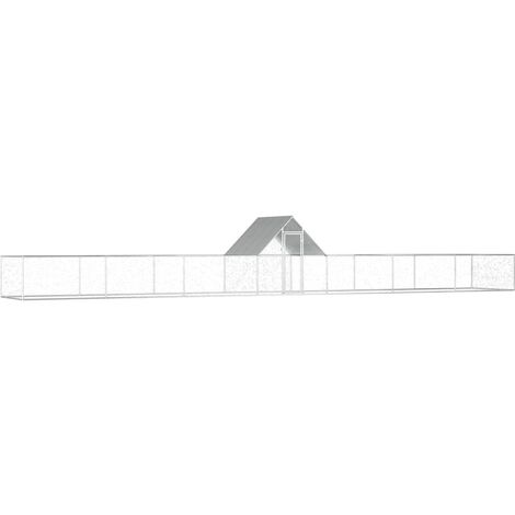 Chicken Coop 14x2x2 m Galvanised Steel vidaXL
