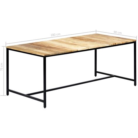 Dining Table 180x90x75 cm Solid Rough Mango Wood vidaXL