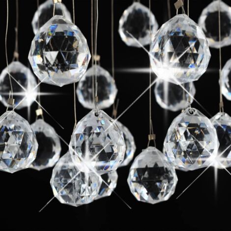 Ceiling Lamp with Crystal Beads Silver Sphere 3 x G9 Bulbs vidaXL