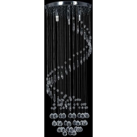 Ceiling Lamp with Crystal Beads Silver Spiral G9 vidaXL