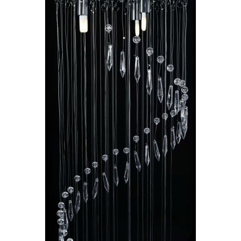Ceiling Lamp with Crystal Beads Silver Spiral G9 vidaXL