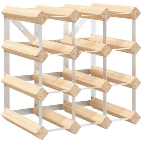 Wine Rack for 12 Bottles Solid Pinewood vidaXL