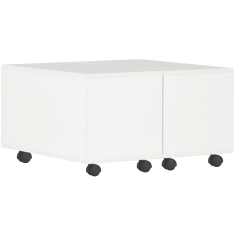 vidaXL Coffee Table 60x60x35 cm Chipboard High Gloss White - White