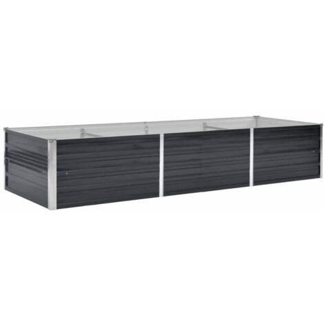 Garden Raised Bed Anthracite 240x80x45 cm Galvanised Steel vidaXL