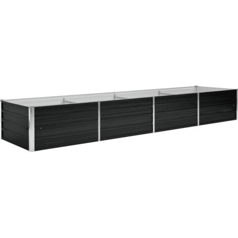 Garden Raised Bed Anthracite 320x80x45 cm Galvanised Steel vidaXL