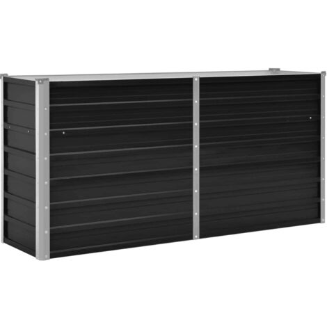 Garden Raised Bed Anthracite 160x40x77 cm Galvanised Steel vidaXL