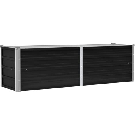 Garden Raised Bed Anthracite 160x40x45 cm Galvanised Steel vidaXL