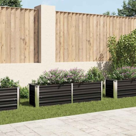 Garden Raised Bed Anthracite 160x40x45 cm Galvanised Steel vidaXL