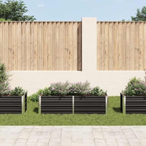 Garden Raised Bed Anthracite 160x40x45 cm Galvanised Steel vidaXL