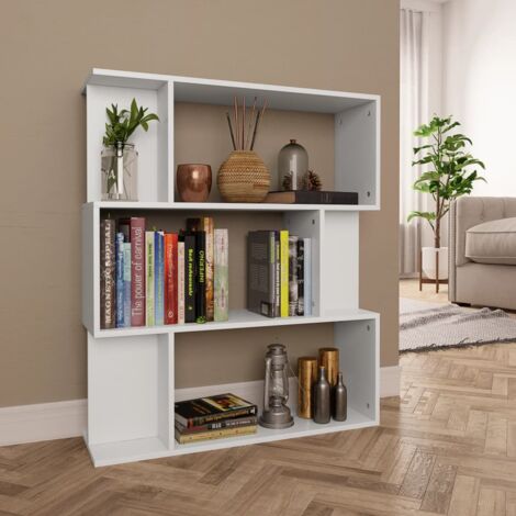 Vidaxl Book Cabinet Room Divider, Monarch Specialties 8 Cube Bookcase White Gray