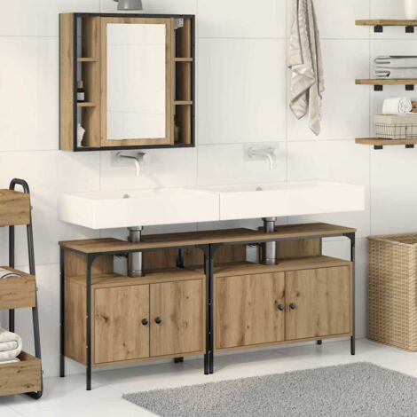 3-Piece Dressing Table Set in Artisan Oak Engineered Wood vidaXL (1/5)