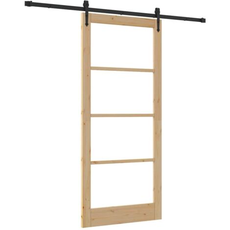 Sliding Door Manual ORKDAL Brown 93 x 211 cm Wood and metal vidaXL