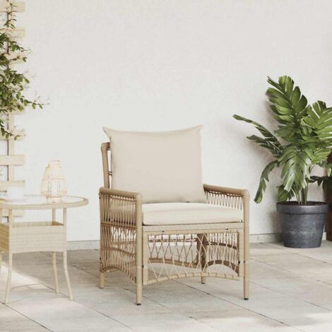 Garden Chair Beige 60 x 70 x 78cm Poly Rattan vidaXL