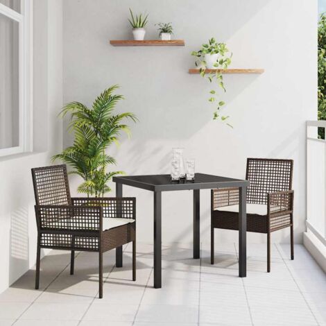 Garden Chair 2 pcs Brown 53 x 60 x 85cm Poly Rattan vidaXL
