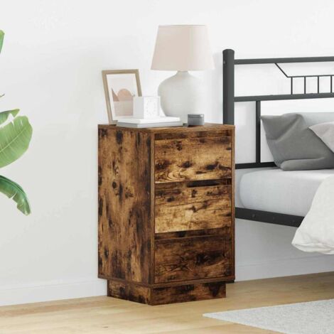 Bedside Cabinet Smoked oak 39 x 34.5 x 65 cm Engineered wood vidaXL