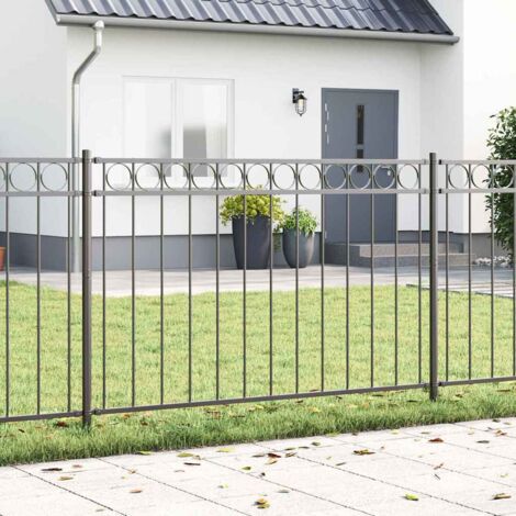 Garden Fence Grey Steel vidaXL