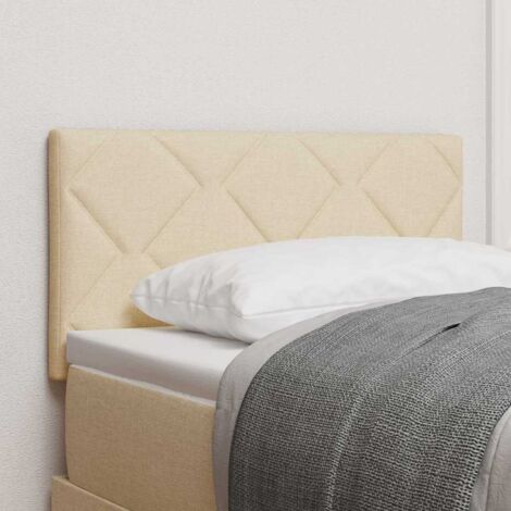Fabric Headboard Geometric with Headboard Cream 80 cm Fabric vidaXL (1/5)