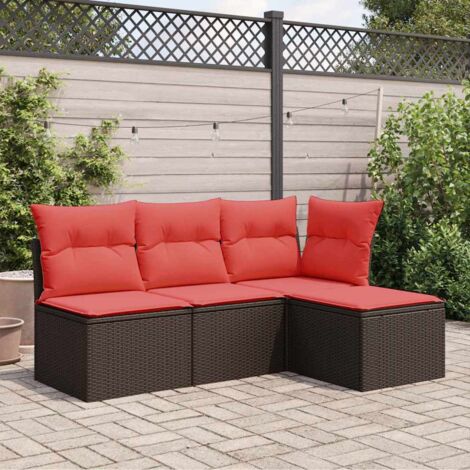 Garden Stool Brown 55 x 55 x 37cm Poly Rattan vidaXL