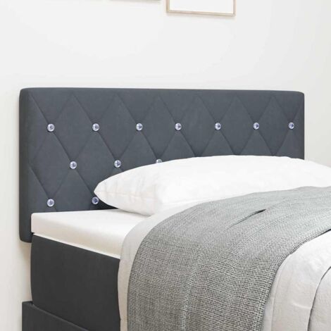 Velvet Headboard Height Adjustable Dark Grey 100 cm Velvet vidaXL (1/5)