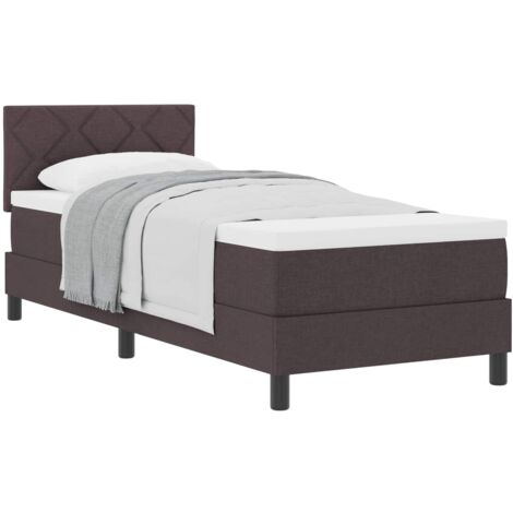 Box Spring Bed with Mattress Dark Brown 80 x 200 cm Fabric vidaXL