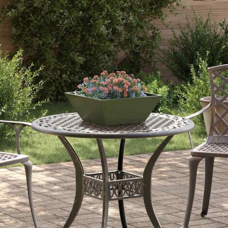 Garden Planter Olive Green 40 x 40 x 15 cm Cold-rolled Steel vidaXL