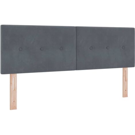 Headboard Height Adjustable Dark grey 144 cm Velvet vidaXL