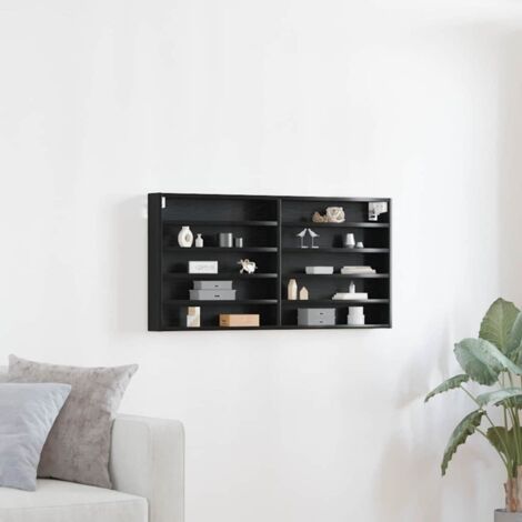 Display Cabinet with Shelf Other Black oak 100 x 8.5 x 50 cm vidaXL