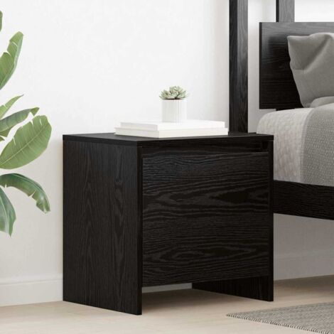Bedside Cabinet Black oak 45 x 34 x 44.5 cm Engineered wood vidaXL