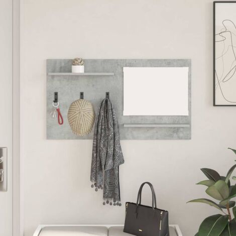 Wall-Mounted Coat Rack with Shelf Concrete grey 90 x 10 x 50 cm vidaXL (1/5)