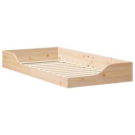 Bed Frame Brown 75 x 190 cm Solid Pine Wood vidaXL (1/5)