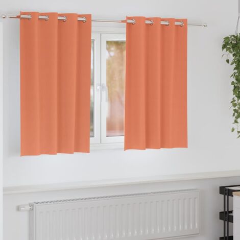 Blackout Curtains with Rings Terracotta Polyester vidaXL