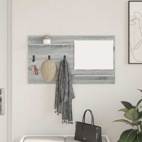Wall-Mounted Coat Rack with Shelf Grey sonoma 90 x 10 x 50 cm vidaXL (1/5)