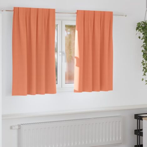 Blackout Curtains with Rings Terracotta Polyester vidaXL