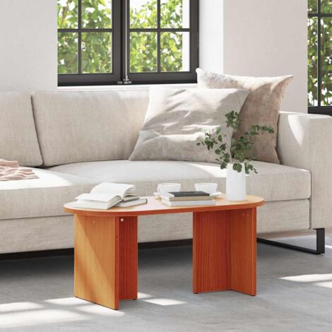 Coffee Table Wax brown 80 x 39.5 x 35 cm Solid Pine wood vidaXL