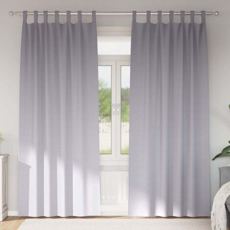 Blackout Curtains with Rings Metal Grey Polyester vidaXL