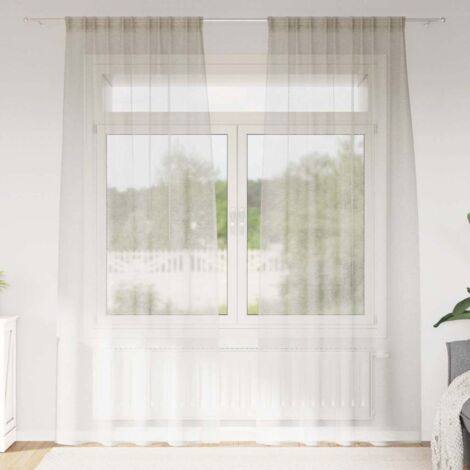 Voile Curtain with Curtains 2 pcs Cream 140x225cm Polyester vidaXL (1/5)