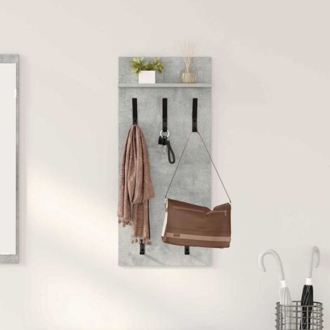 Wall-Mounted Coat Rack with Shelf Concrete grey 90 x 40 x 10 cm vidaXL