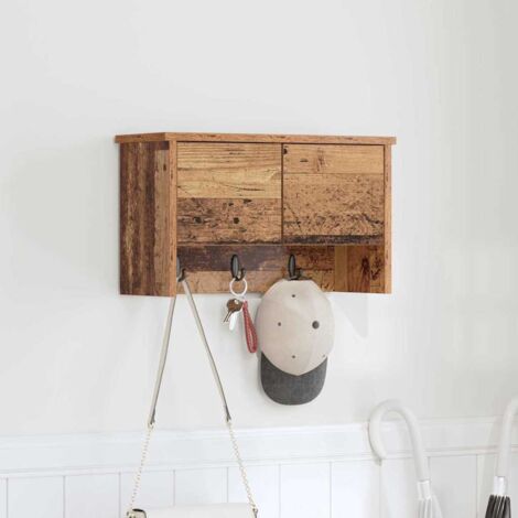 Wall-Mounted Coat Rack Old wood 50 x 20 x 30 cm Engineered wood vidaXL