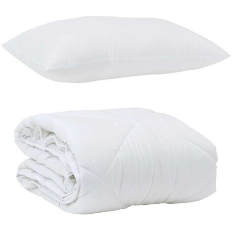 Duvet with Pillow 2 pcs White Microfiber vidaXL