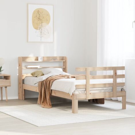 Bed Frame with Headboard without Mattress 90x190 cm Single vidaXL (1/5)