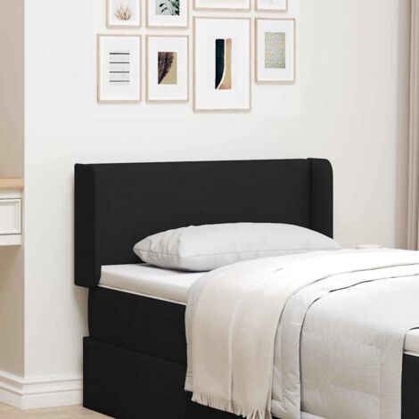 Headboard with Headboard Black 40.5 x 4 x 40.5 cm Fabric vidaXL