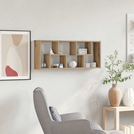 Wall Shelf Artisan Oak 36x16x90 cm Engineered Wood vidaXL
