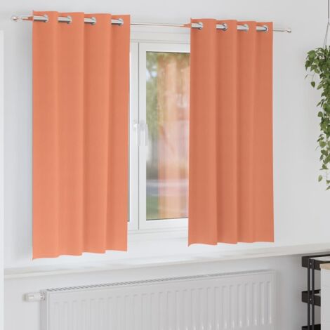 Blackout Curtains with Rings Terracotta Polyester vidaXL